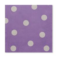 SERVIETTE 33CM POIS LILAS X20