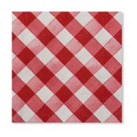 SERVIETTE 33X33 CM VICHY ROUGE X20