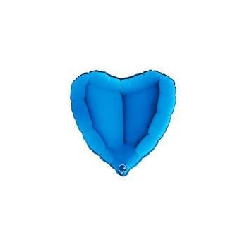 BALLON ALU COEUR BLEU 18" 46CM