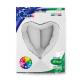 BALLON ALU COEUR ARGENT 18"46CM