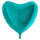 BALLON ALU COEUR TURQUOISE 18"46CM