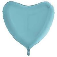 BALLON ALU COEUR BLEU PASTEL 18"46CM