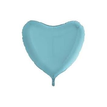 BALLON ALU COEUR BLEU PASTEL 18"46CM