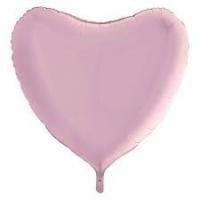 BALLON ALU COEUR ROSE PASTEL 18"46CM