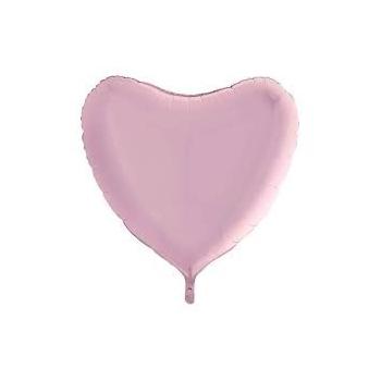 BALLON ALU COEUR ROSE PASTEL 18"46CM