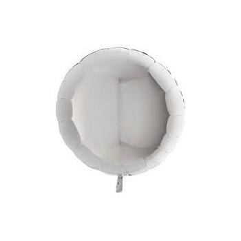 BALLON ALU ROND ARGENT 19" 46CM