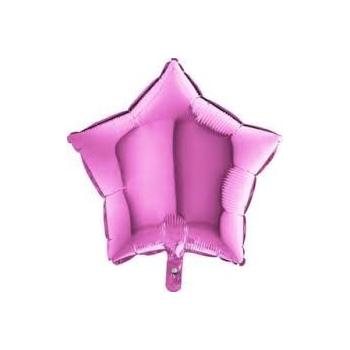 BALLON ALU ETOILE FUSCHIA 19" 46CM