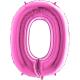 BALLON ALU CHIFFRE 0 FUSHIA 26"66CM