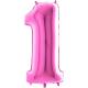 BALLON ALU CHIFFRE 1 FUSHIA 26"66CM