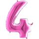 BALLON ALU CHIFFRE 4 FUSHIA 26"66CM