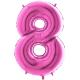 BALLON ALU CHIFFRE 8 FUSHIA 26"66CM