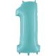 BALLON ALU CHIFFRE 1 BLEU PASTEL 26"66CM