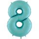 BALLON ALU CHIFFRE 8 BLEU PASTEL 26"66CM