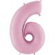 BALLON ALU CHIFFRE 6 ROSE PASTEL 26"66CM