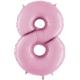 BALLON ALU CHIFFRE 8 ROSE PASTEL 26"66CM
