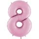 BALLON ALU CHIFFRE 8 ROSE PASTEL 26"66CM