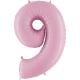 BALLON ALU CHIFFRE 9 ROSE PASTEL 26"66CM