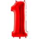 BALLON ALU CHIFFRE 1 ROUGE 26"66CM