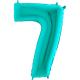 BALLON ALU CHIFFRE 7 TURQUOISE 26"66CM