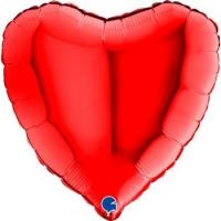 BALLON ALU COEUR ROUGE 36"91CM