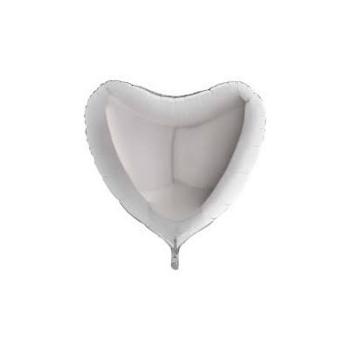 BALLON ALU COEUR SILVER 36"91CM