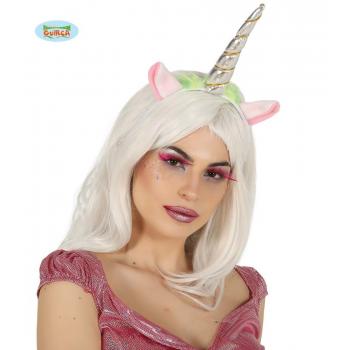 SERRE TETE LICORNE VERT/ARGENT