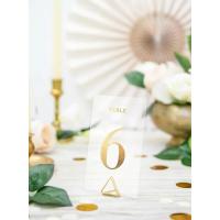 MARQUE TABLE TRANSPARENT CHIFFRE DORE 7X12CM  X20 (sans pied)