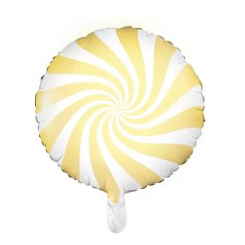 BALLON ALU ROND CANDY JAUNE PASTEL 35CM