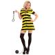 COSTUME ADULTE PRISONNIERE NOIR/JAUNE TAILLE XS