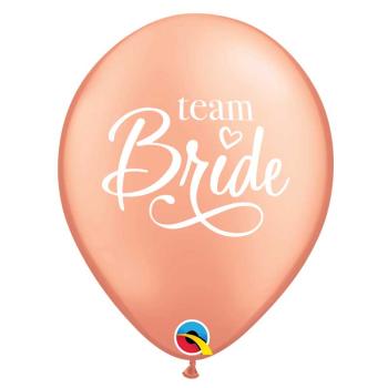 BALLON LATEX ROSE GOLD TEAM BRIDE X6