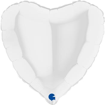 BALLON ALU COEUR BLANC 18"46CM