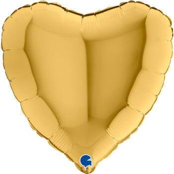 BALLON ALU COEUR GOLD METALLIQUE 18"46CM