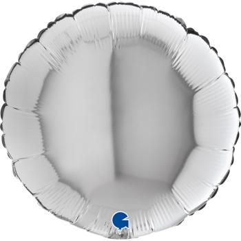 BALLON ALU ROND ARGENT 9" 23CM