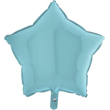 BALLON ALU ETOILE BLEU PASTEL 9" 23CM