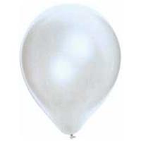 10 BALLONS METAL BLANC