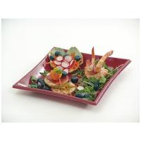 ASSIETTE CARREE Ø 21 CM BORDEAUX X25