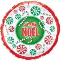 BALLON ALU ROND JOYEUX NOEL 18" 46cm