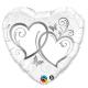 BALLON ALU COEUR BLANC ARGENT 18" 46cm