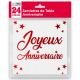 SERVIETTES ANNIVERSAIRE ROUGE METALLISEES X24