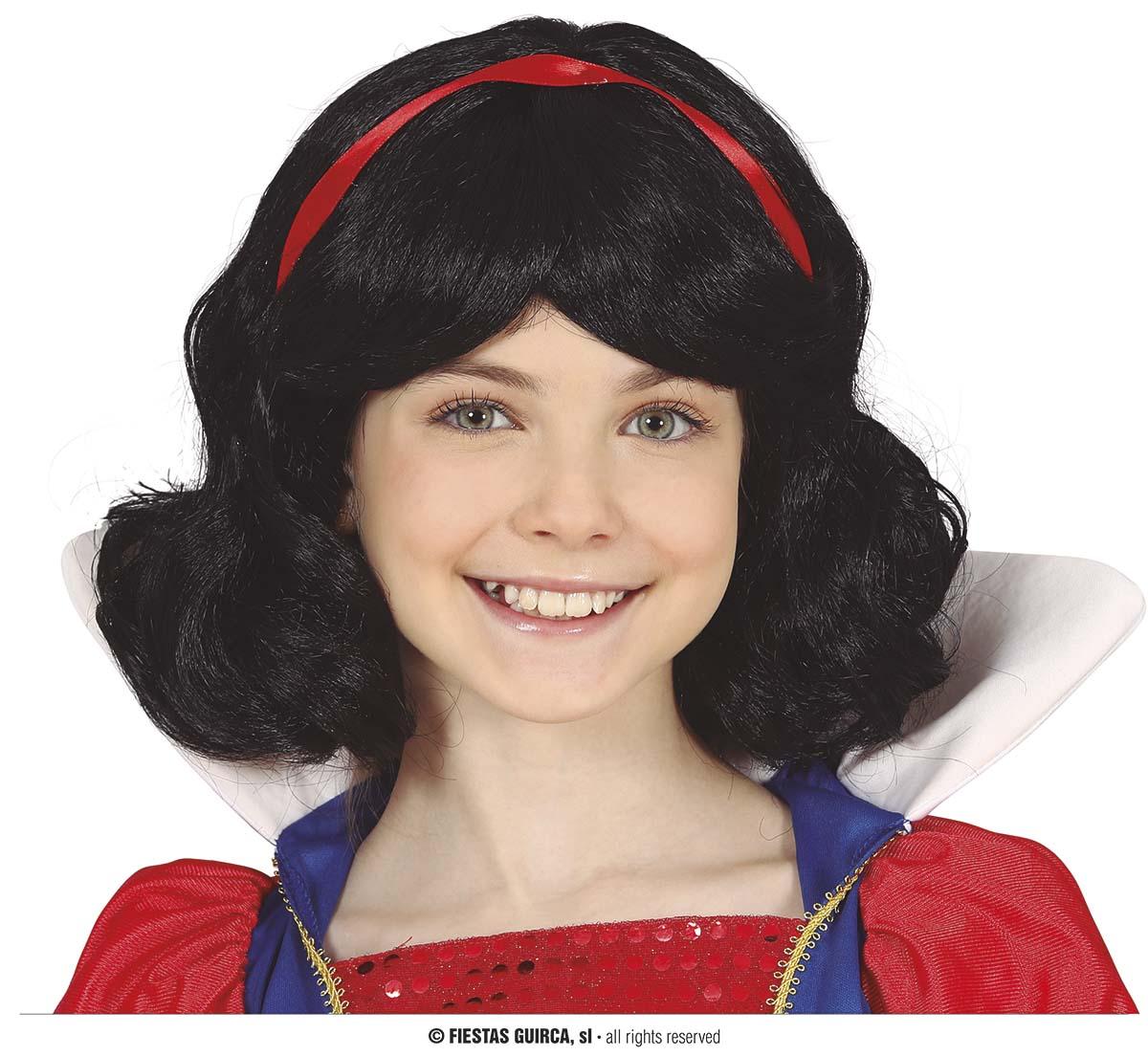 Perruque princesse noire avec bandeau rouge enfant - Disney -  Décoration-Fête