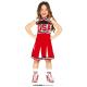 COSTUME CHEERLEADER ROUGE T.10-12 ANS