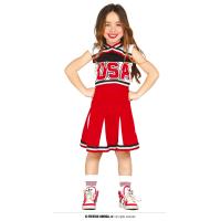 COSTUME CHEERLEADER ROUGE T.10-12 ANS