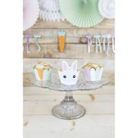 CUPCAKE WRAPPERS LAPINOU GRIS PASTEL X6