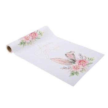 CHEMIN DE TABLE JOYEUSES PAQUES LAPINOU FLOWERS 28CMX3M