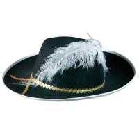 CHAPEAU MOUSQUETAIRE ADULTE NOIR