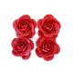 ROSES ROUGES SATIN D.4CM H.2CM X4