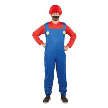 COSTUME PLOMBIER ROUGE ET BLEU T.L/XL