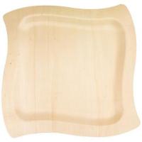 ASSIETTE VAGUE BOIS 22,5X22,5CM X10