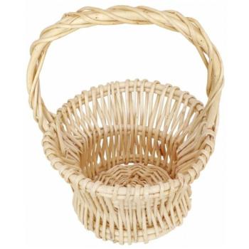 PANIER OSIER BLANC ANSE D.24X H.26CM