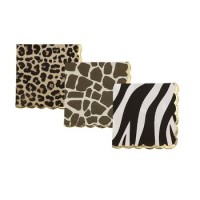 SERVIETTES SAFARI GRAOU GIRAFE/ZEBRE/LEOPARD 33X33CM  X18